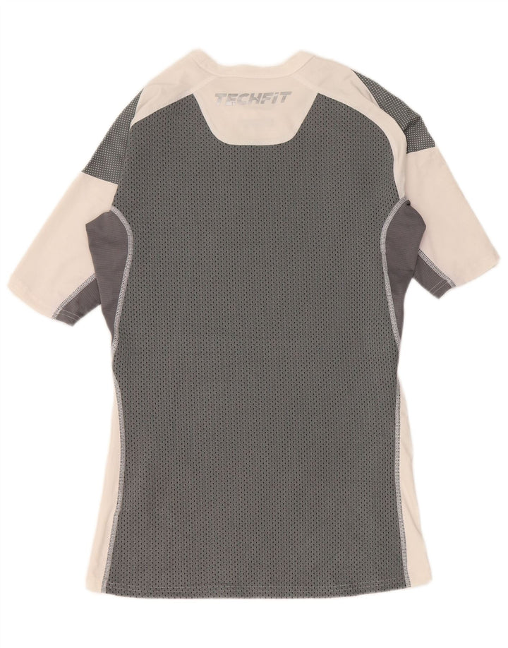 Adidas Herre Compression Graphic T-Shirt Top Stor Hvid Colourblock
