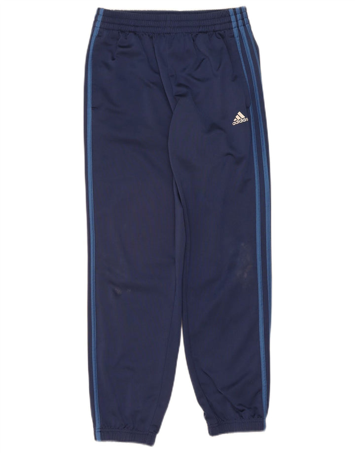 ADIDAS Boys Tracksuit Trousers Joggers 11-12 Years  Navy Blue Polyester
