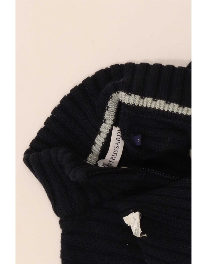 Trussardi sweater med lynlås til mænd Medium Marineblå Uld