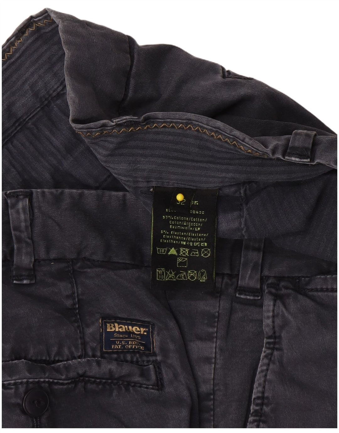 Blauer Herre Slim Chino Bukser W32 L33 Marineblå Bomuld