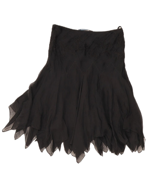 RALPH LAUREN Womens Asymmetrical Skirt US 6 Medium W28 Black Silk