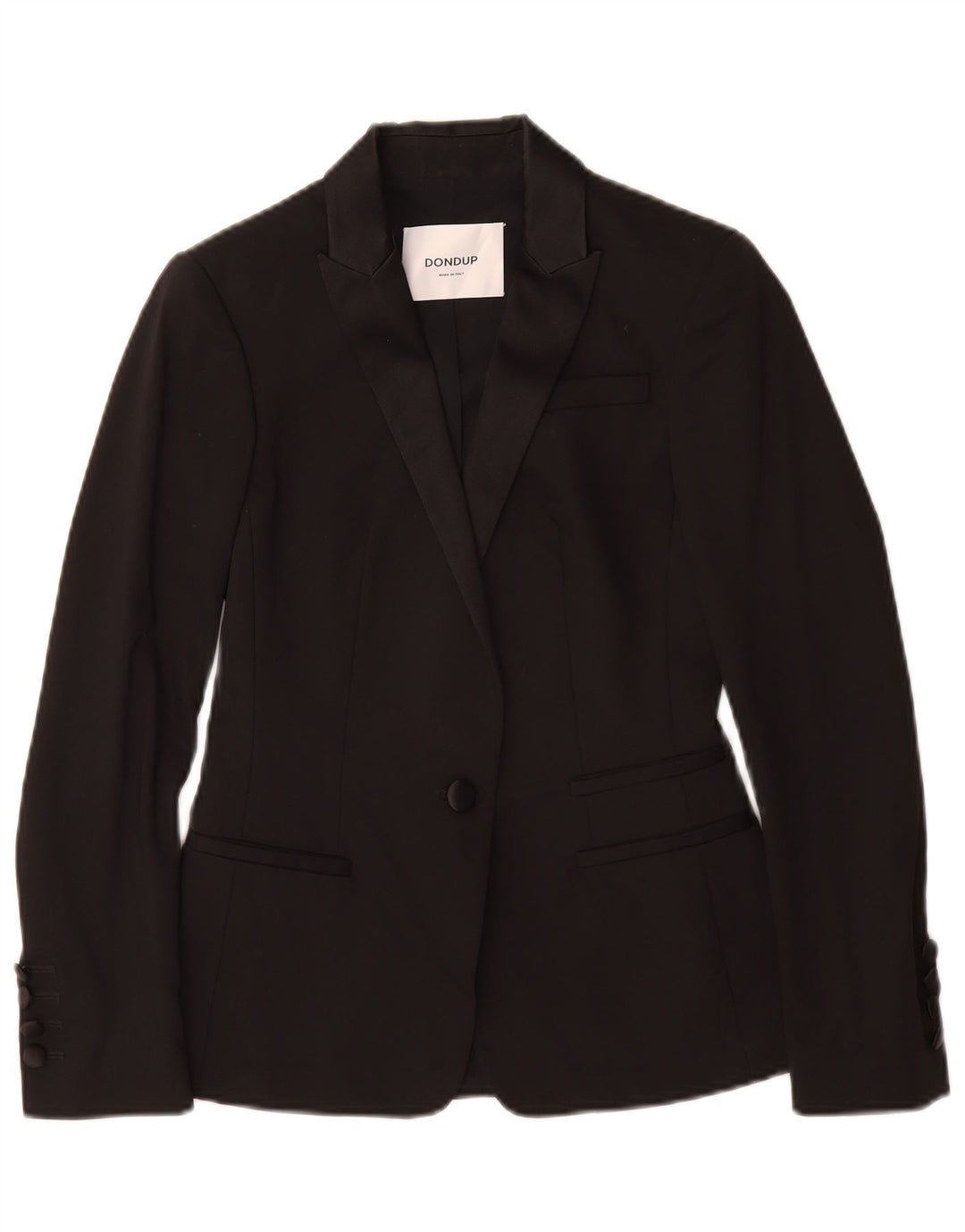 Dondup Dame 1 Knap Blazer Jakke IT 38 XS Sort Bomuld