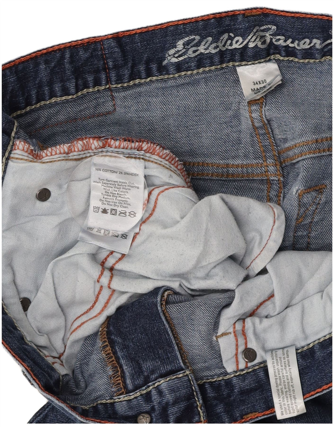EDDIE BAUER Straight jeans til mænd W34 L30 Blå Bomuld