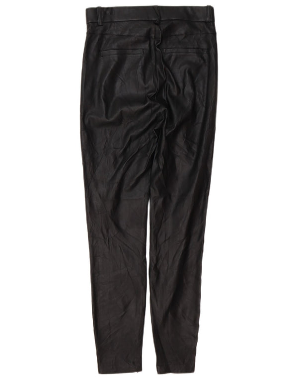Zara Womens Trafaluc Skinny Faux Leather Trousers Small W26 L27 Black