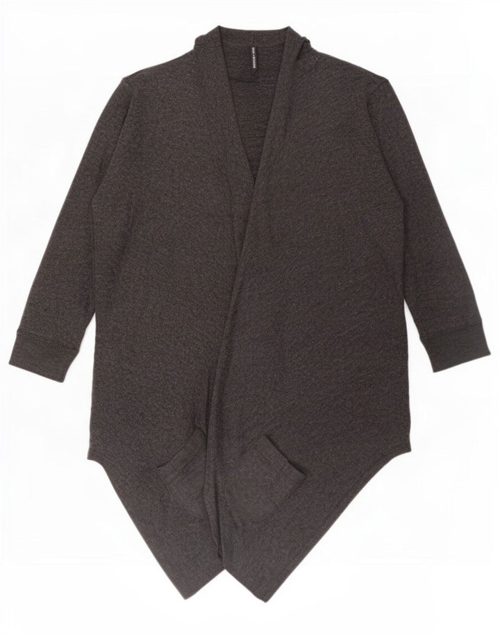 Marks & Spencer Dame Asymmetrisk Cardigan Sweater UK 14 Medium Grey