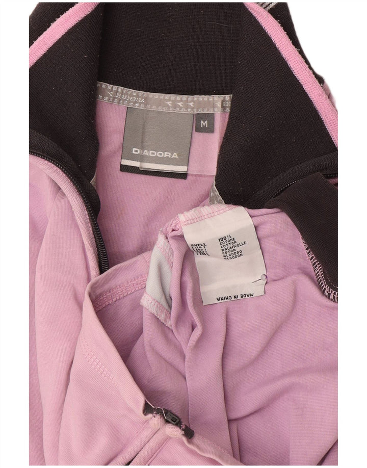 Diadora træningsdragt topjakke til kvinder UK 14 Medium Pink Colourblock Bomuld