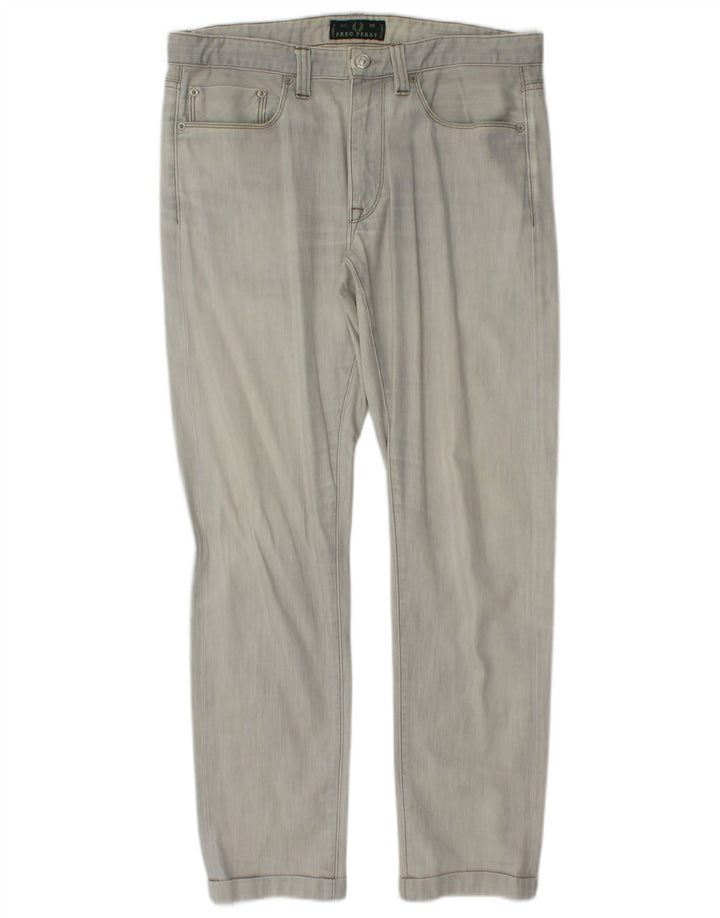 FRED PERRY Slim Jeans til mænd W33 L29 Grå bomuld