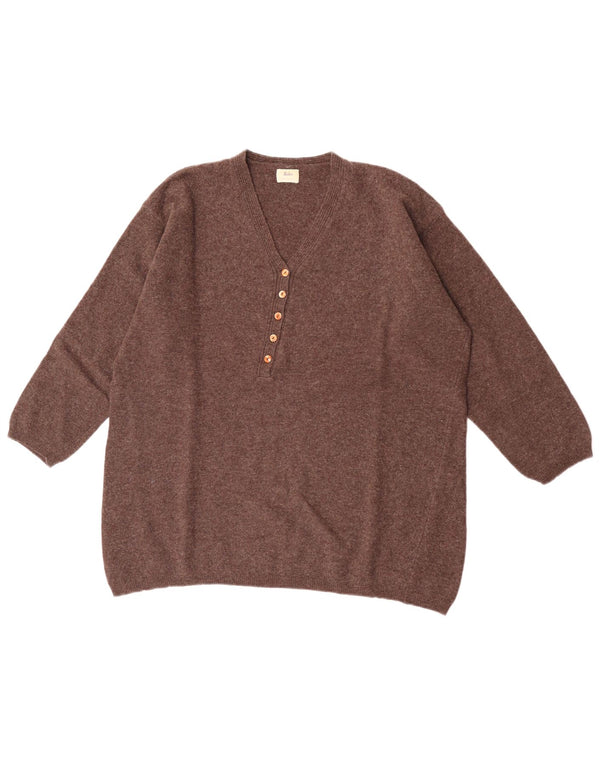 Sisley Girls V-hals sweater 14-15 år Brun Virgin Wool