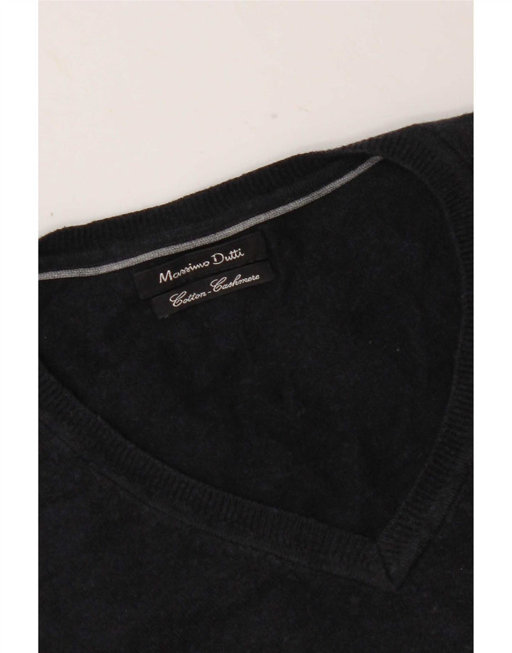Massimo Dutti Herre V-hals sweater Medium Marineblå Bomuld