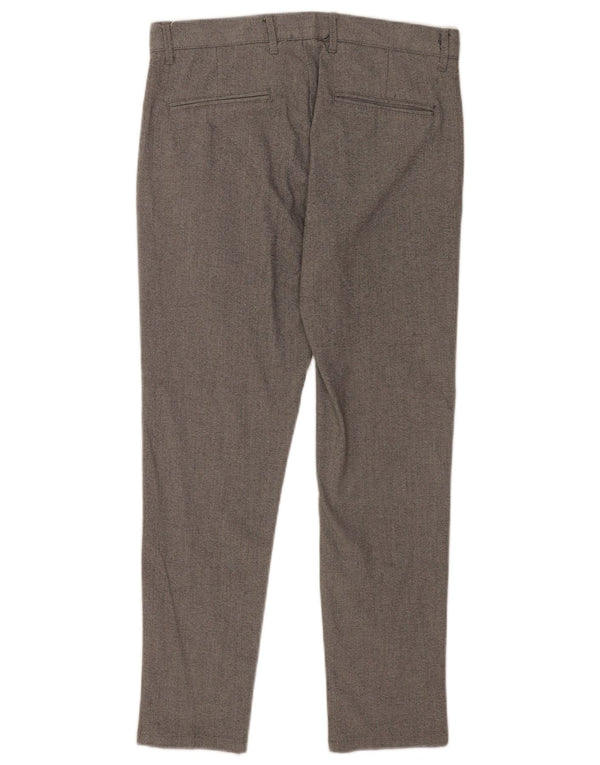 Zara Herre Slim Chino Bukser EU 38 Small W30 L27 Grå Polyester