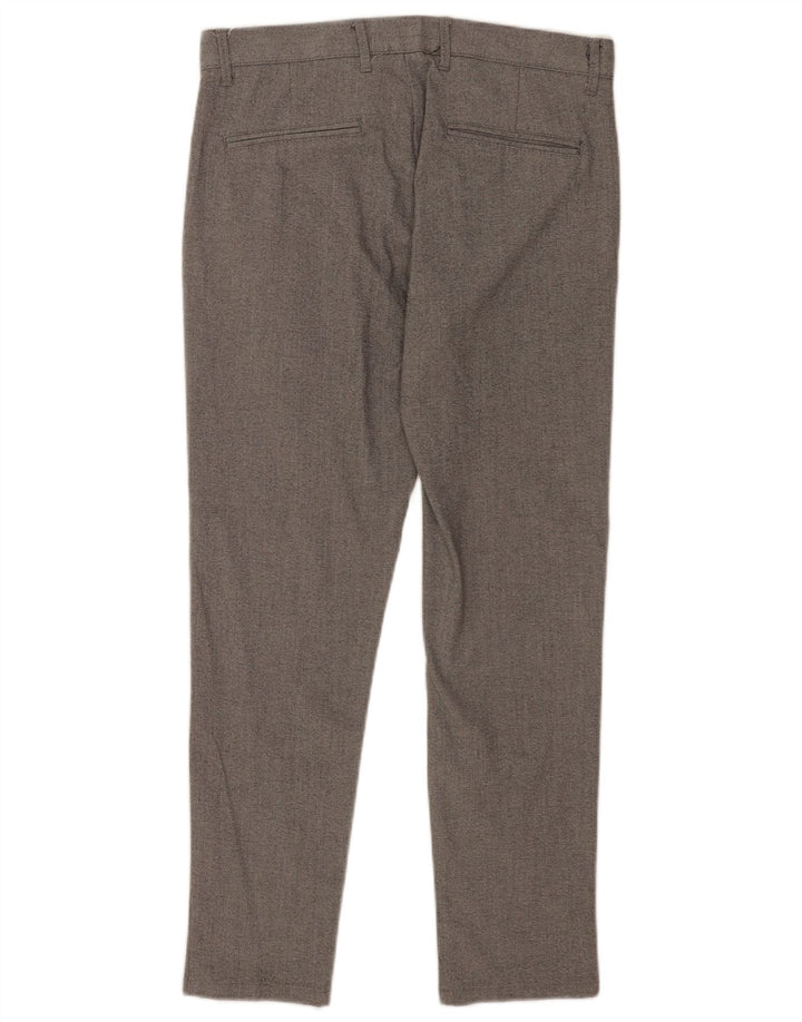Zara Herre Slim Chino Bukser EU 38 Small W30 L27 Grå Polyester