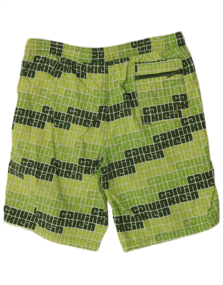 Calvin Klein Herre grafiske badeshorts Stor grøn nylon
