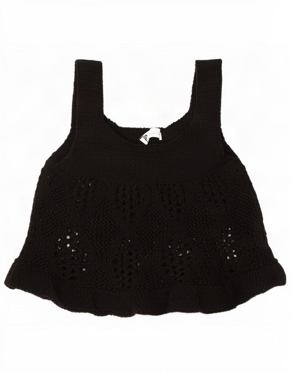 Zara Damestrik Cami Top UK 8 Small Black Bomuld