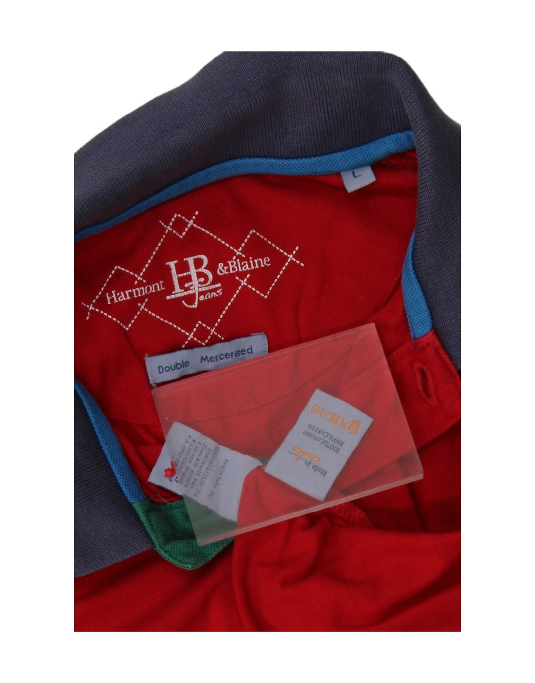 HARMONT & BLAINE Mens Polo Shirt Large Red Cotton