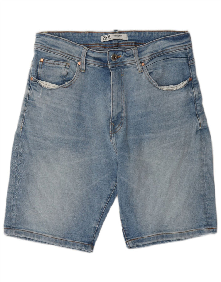 Zara Herre Denim Shorts EU 42 Large W32 Blå Bomuld