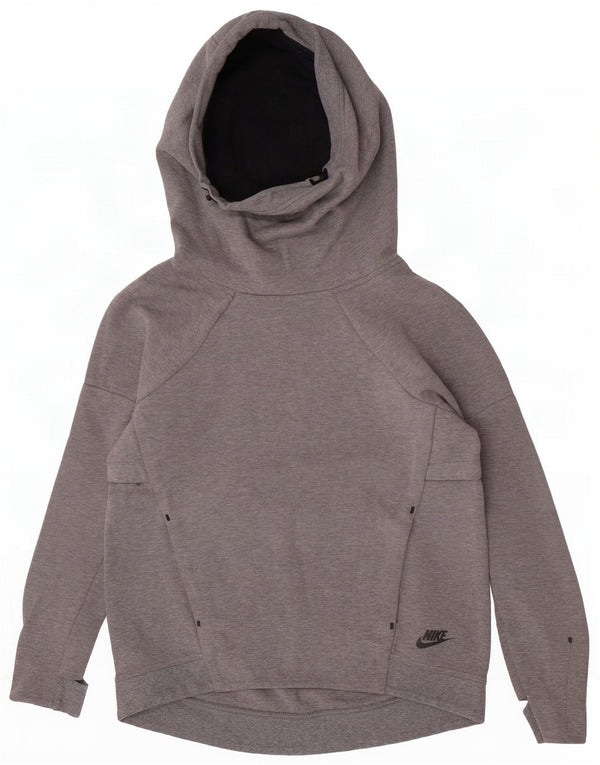 Nike Dame Hættetrøje UK 10 Small Grey Flecked Bomuld