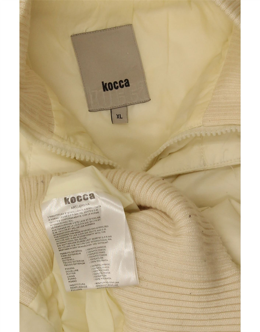 KOCCA Polstret hættejakke til kvinder UK 18 XL Off White Polyamid