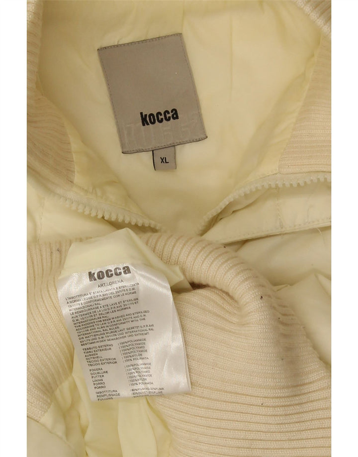 KOCCA Polstret hættejakke til kvinder UK 18 XL Off White Polyamid