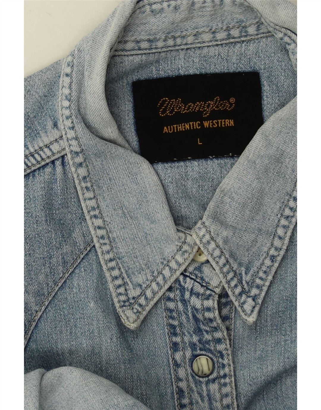 Wrangler Dame Denim Shirt UK 14 Large Blue