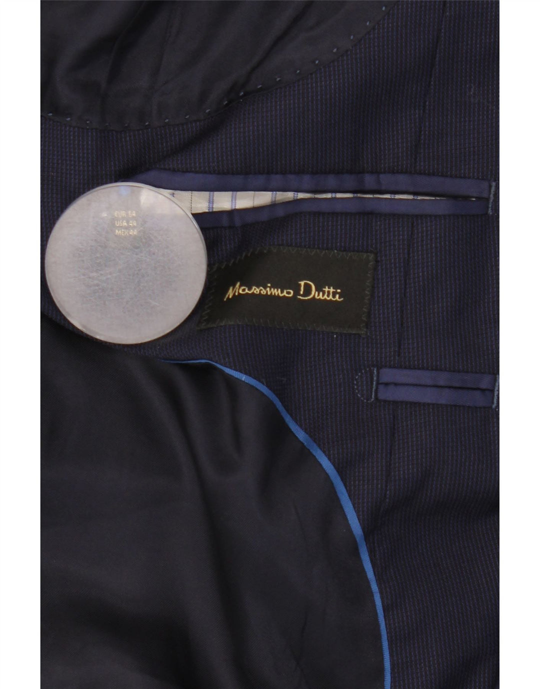Massimo Dutti Herre 2-knaps blazerjakke EU 54 XL Marineblå Uld