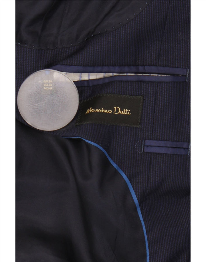 Massimo Dutti Herre 2-knaps blazerjakke EU 54 XL Marineblå Uld