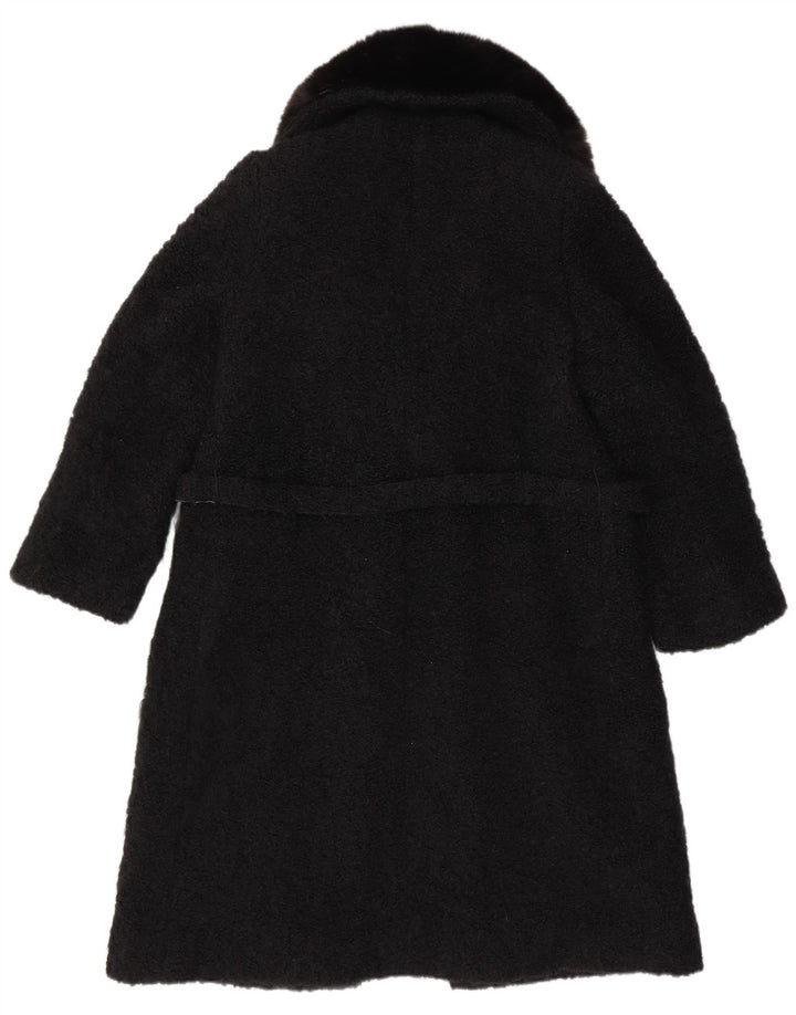 VINTAGE Åben overfrakke til kvinder UK 12 Medium Sort