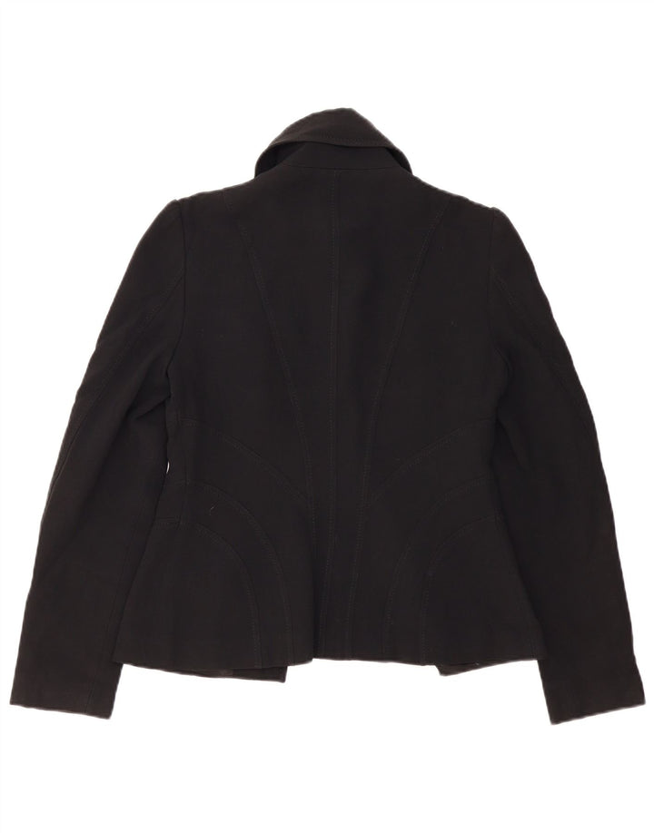 Karen Millen Dame Blazer Jacket UK 10 Small Black Acetate