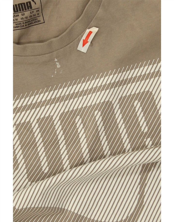 Puma Herre grafisk T-shirt Top Medium Beige Bomuld