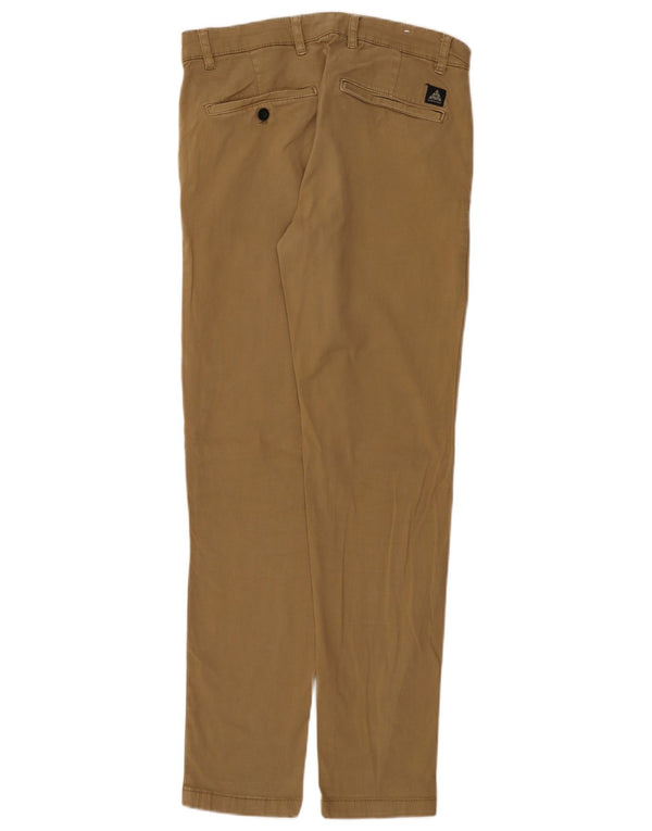 Zara Herre Slim Chino Bukser EU 38 Small W30 L30 Beige Bomuld