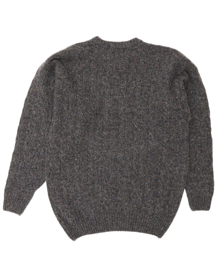 Vintage Herre Crew Neck Jumper Sweater IT 48 Medium Grey Wool