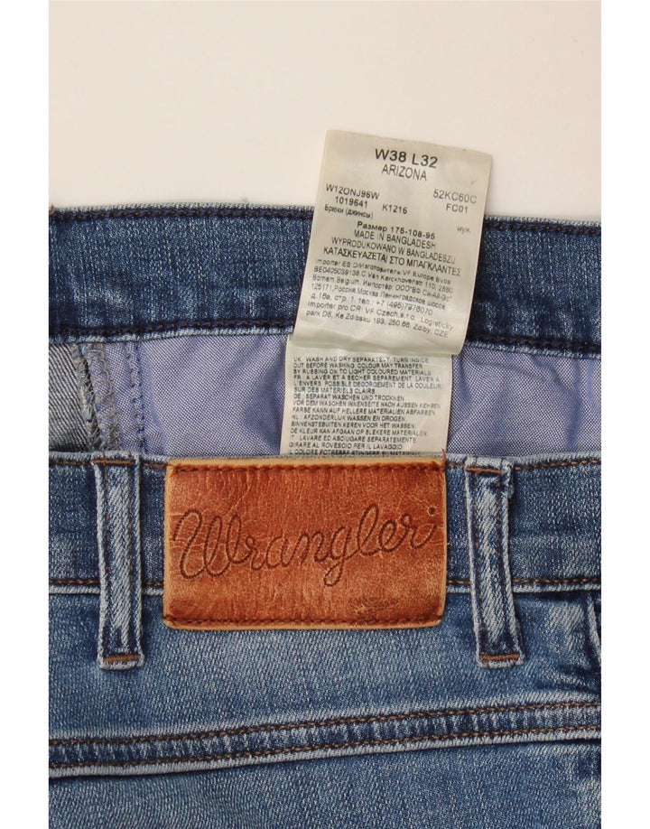 WRANGLER Herre Arizona Straight Jeans W38 L32 Blå Bomuld