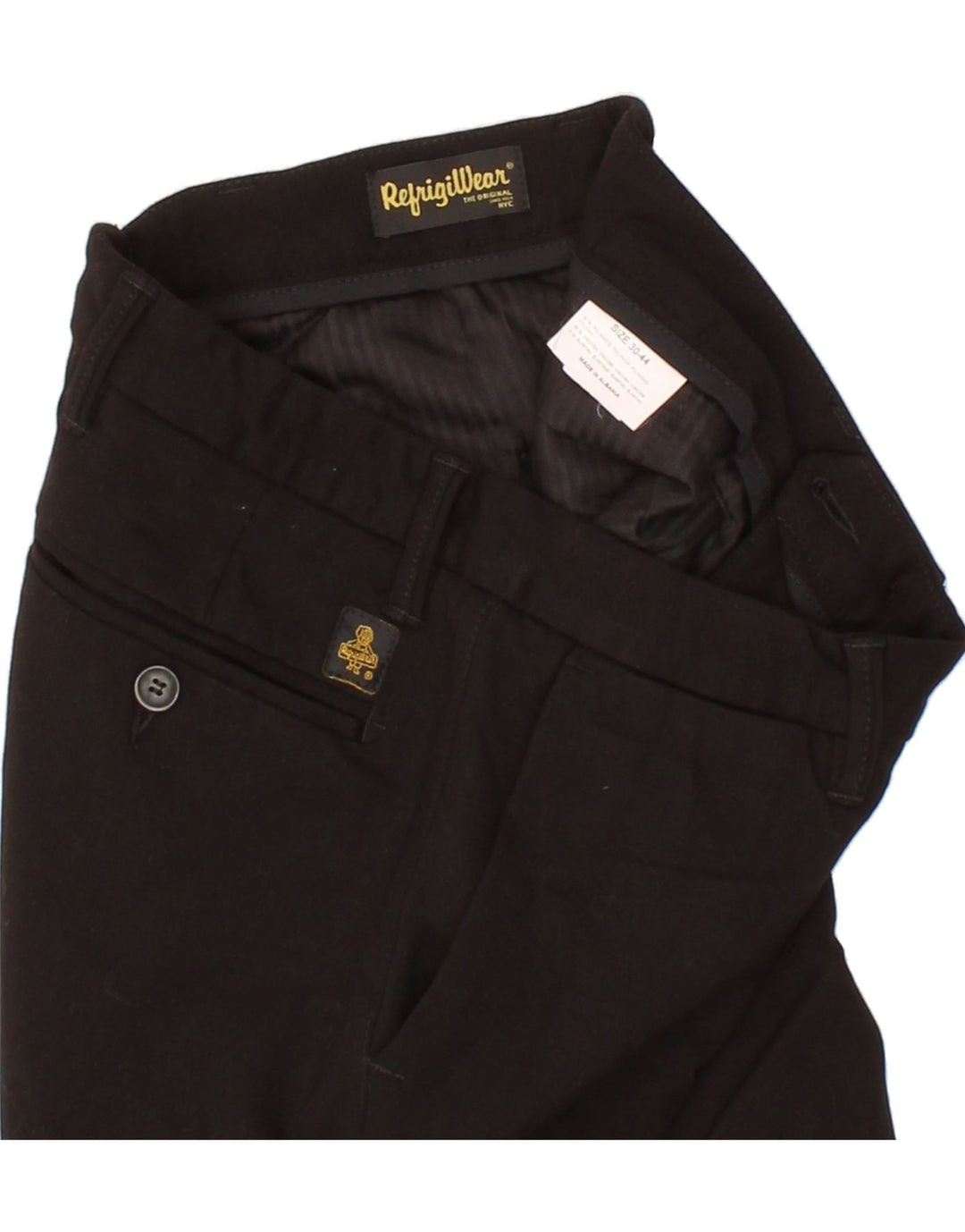 REFRIGIWEAR Womens Tapered Chino Trousers W30 L26 Black Polyamide Vintage Refrigiwear and Second-Hand Refrigiwear from Messina Hembry 