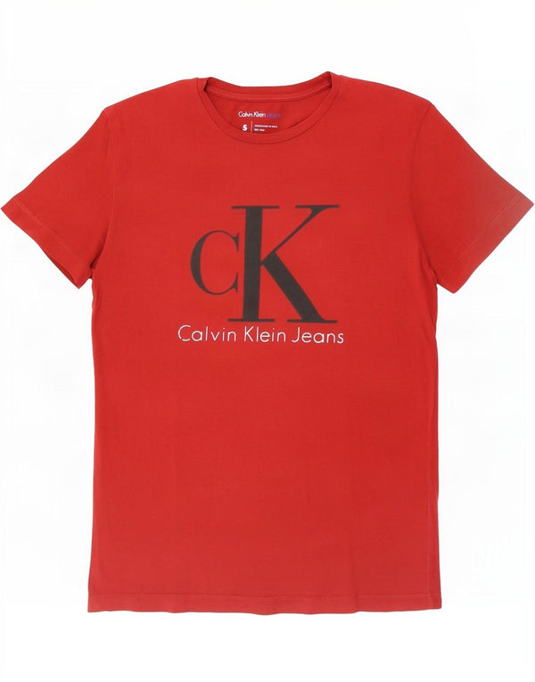 Calvin Klein Jeans Herre grafisk T-shirt Top Lille Rød