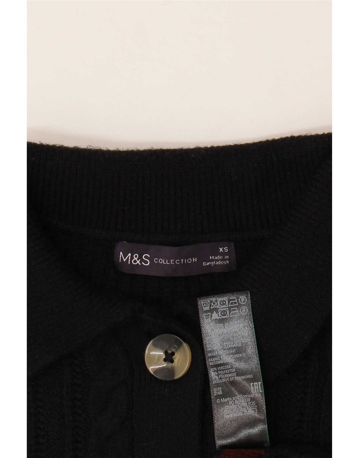 Marks & Spencer dame cardigan sweater UK 6 XS Sort viskose