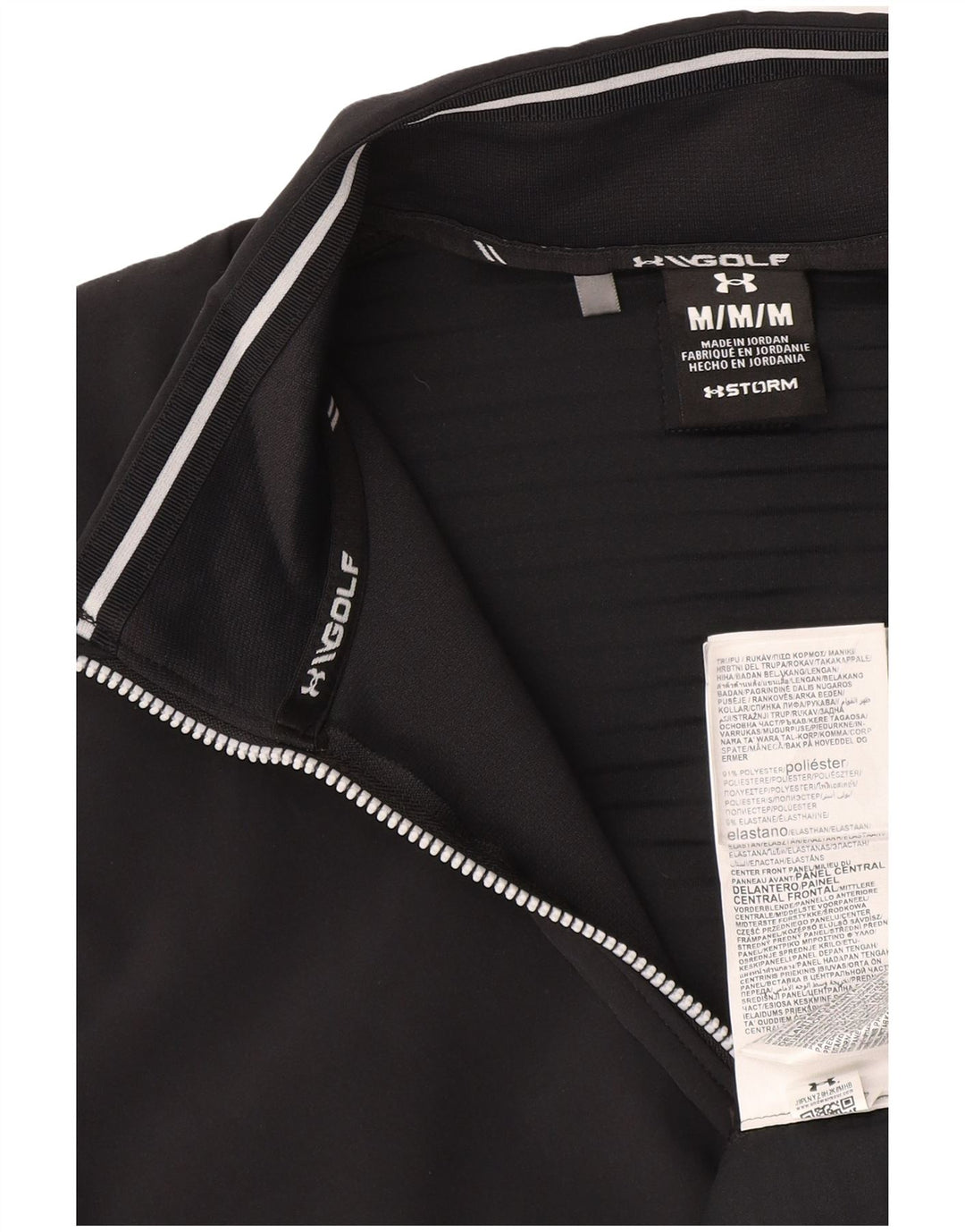 Under Armour Herre Zip Neck Sweatshirt Jumper Medium Sort Polyester