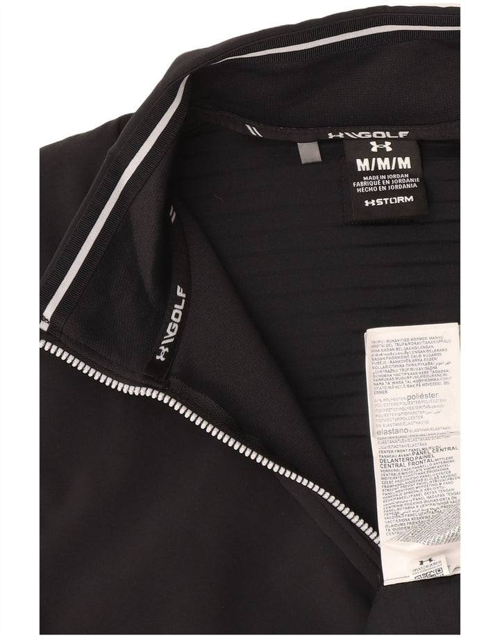 Under Armour Herre Zip Neck Sweatshirt Jumper Medium Sort Polyester