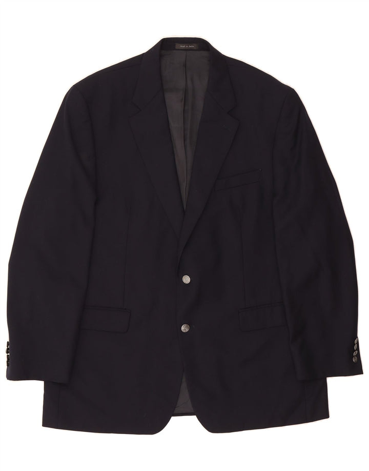 MICHAEL KORS Mens 2 Button Blazer Jacket UK 46 3XL Navy Blue Wool Vintage Michael Kors and Second-Hand Michael Kors from Messina Hembry 