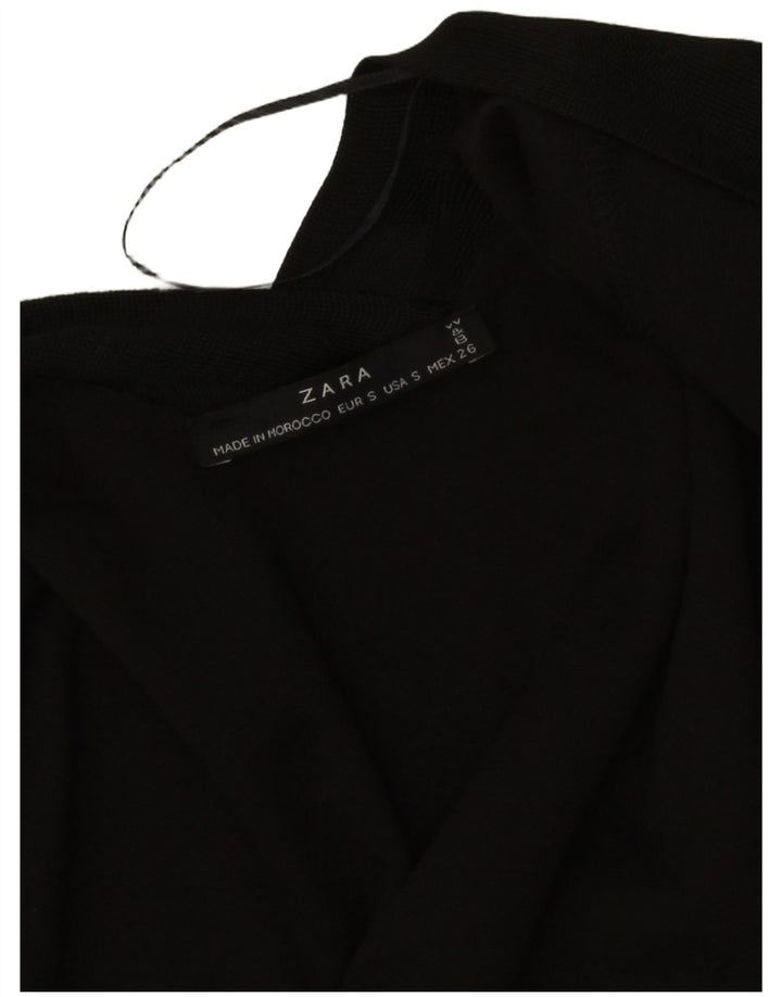 Zara dame cardigan top 3/4 ærmer UK 8 Small Black