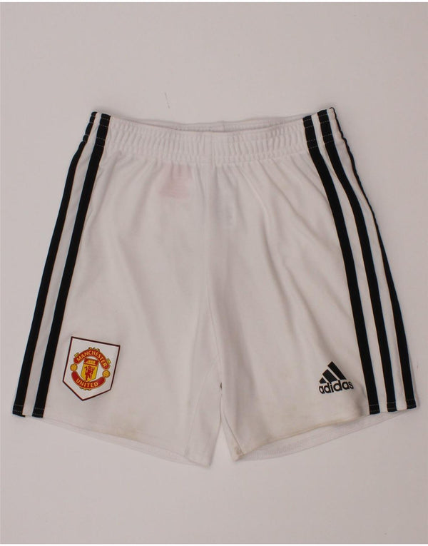 Adidas Boys Manchester United sportsshorts 5-6 år hvid polyester