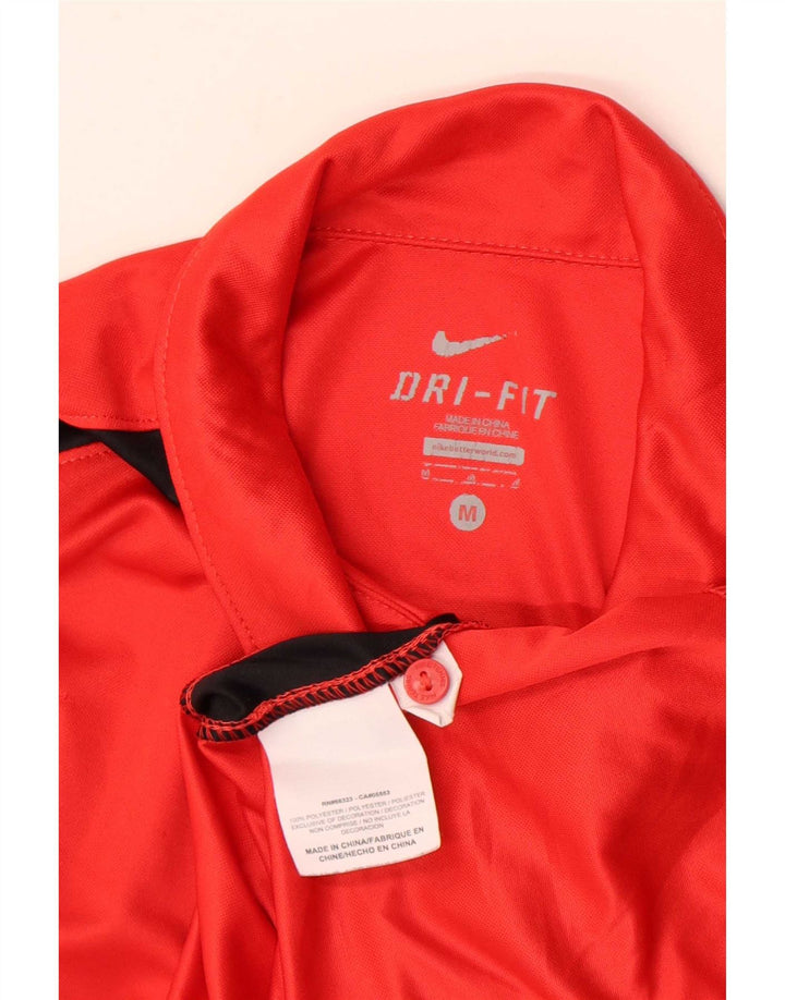 Nike Dri Fit poloshirt til mænd, medium rød Colourblock Polyester