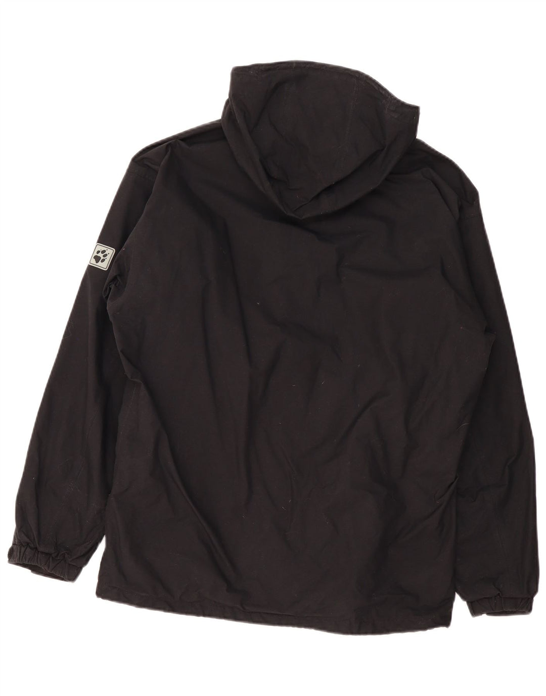 Jack Wolfskin Regnjakke med hætte til mænd UK 36/38 Medium Sort Polyamid