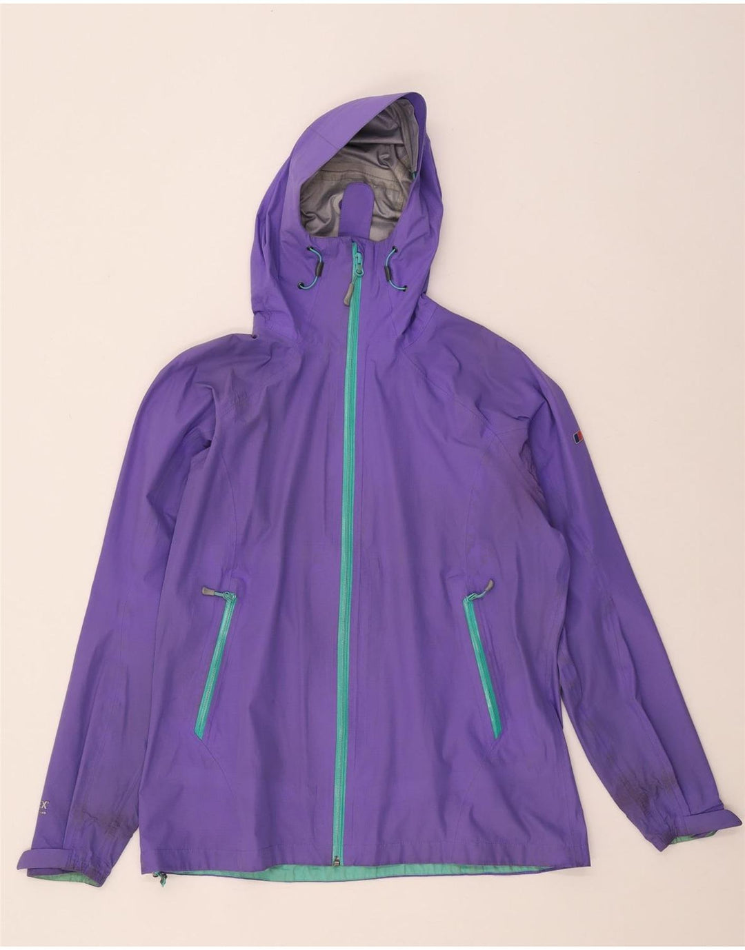 Berghaus Gore-Tex regnjakke med hætte til kvinder UK 16 Stor lilla polyamid