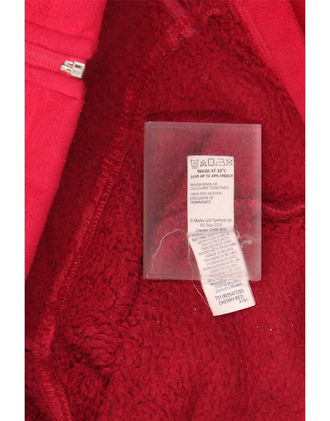 Marks & Spencer Fleecejakke til kvinder UK 20 2XL Rød Polyester