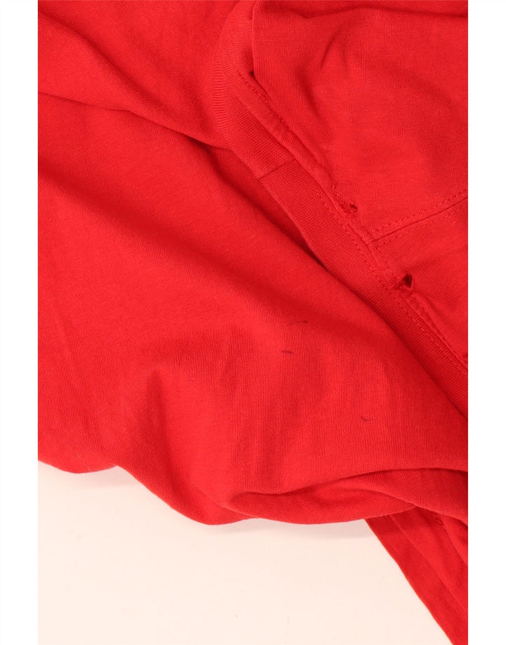 Sergio Tacchini Dame T-Shirt Top UK 16 Stor Rød Bomuld