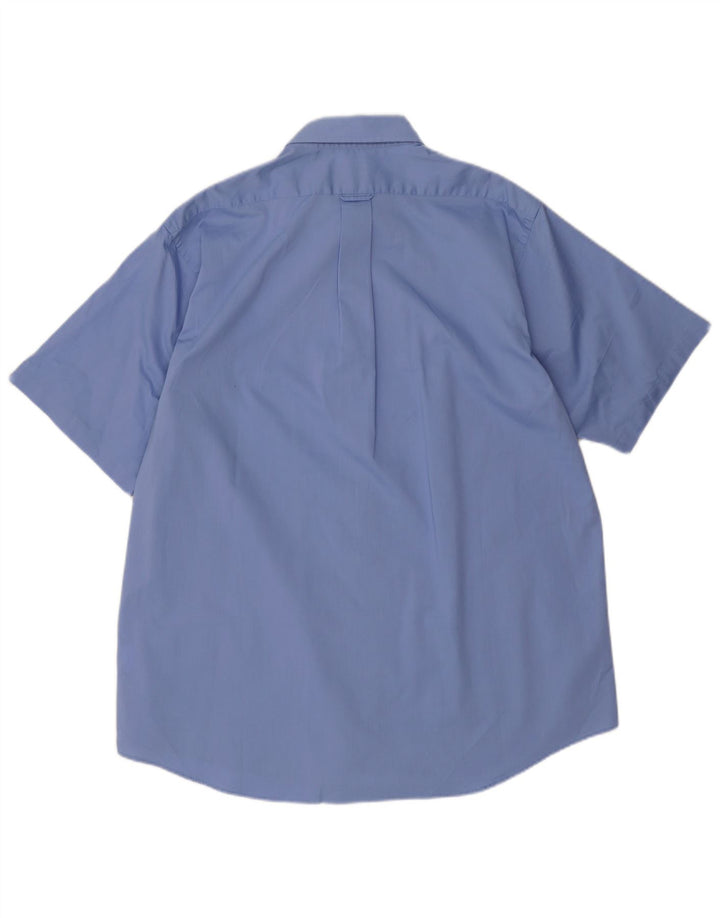 IZOD Kortærmet herreskjorte med normal pasform, størrelse 17 XL Blå