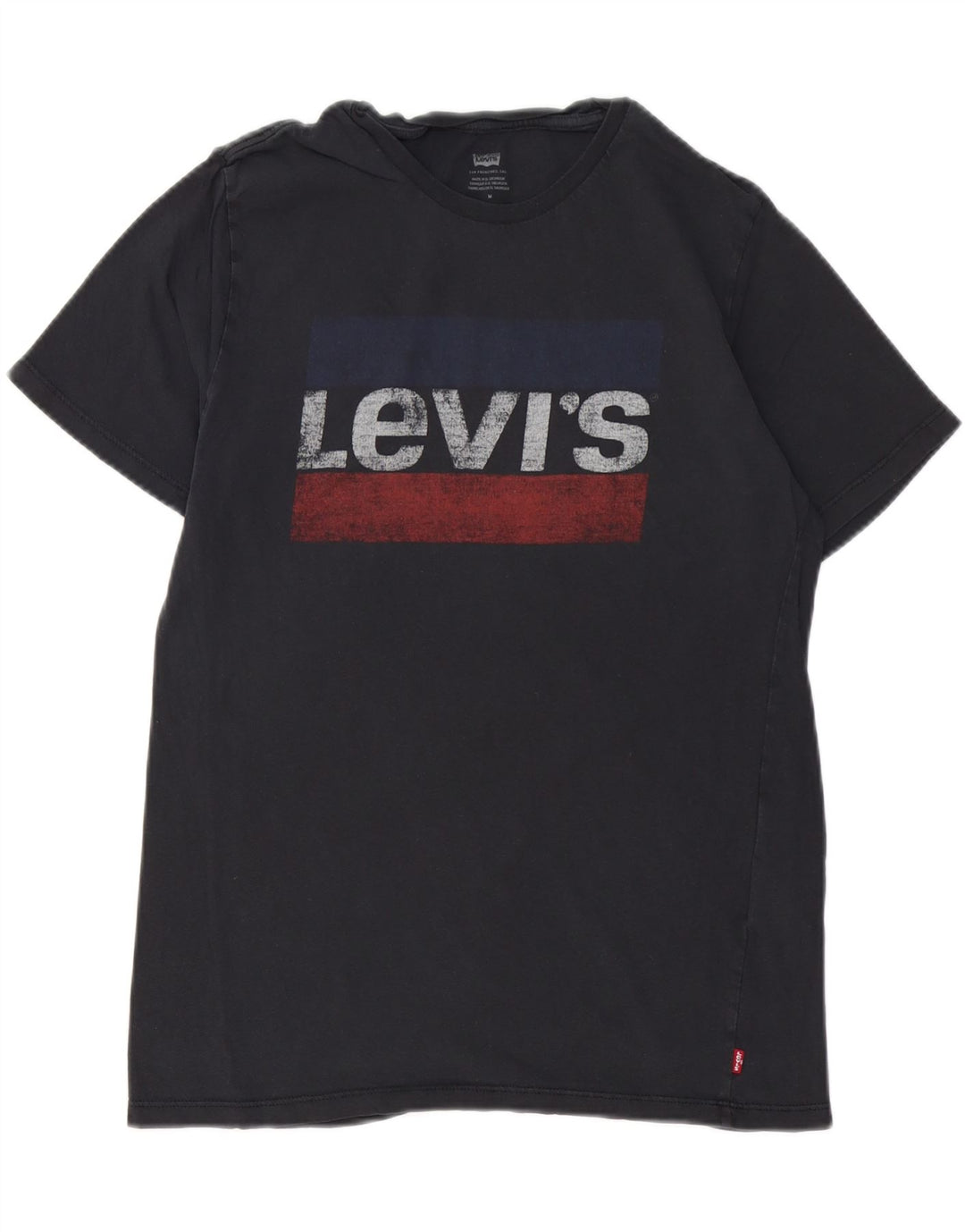 LEVI'S Womens Graphic T-Shirt Top UK 14 Medium Black Cotton