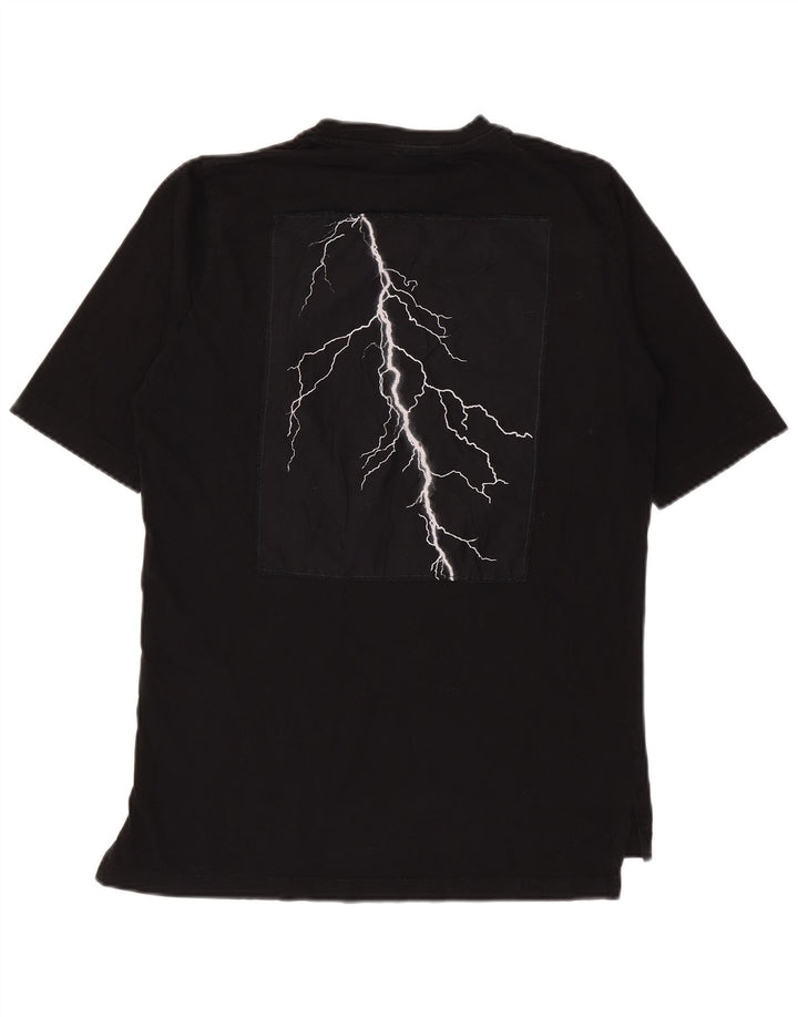Diesel Herre grafisk T-shirt Top Lille sort bomuld
