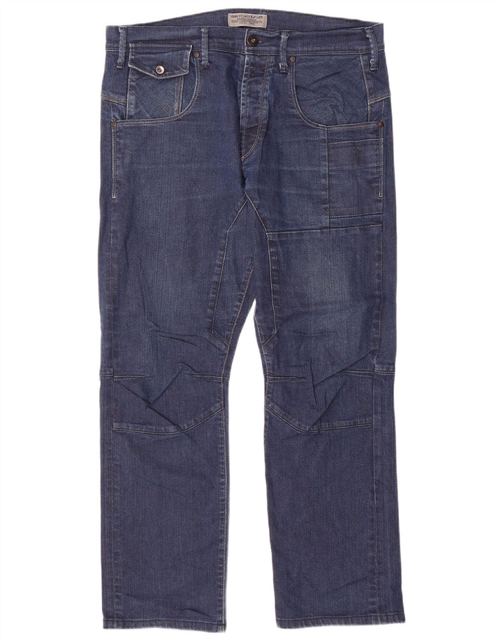Jack & Jones Straight Jeans til mænd W36 L29 Marineblå Bomuld