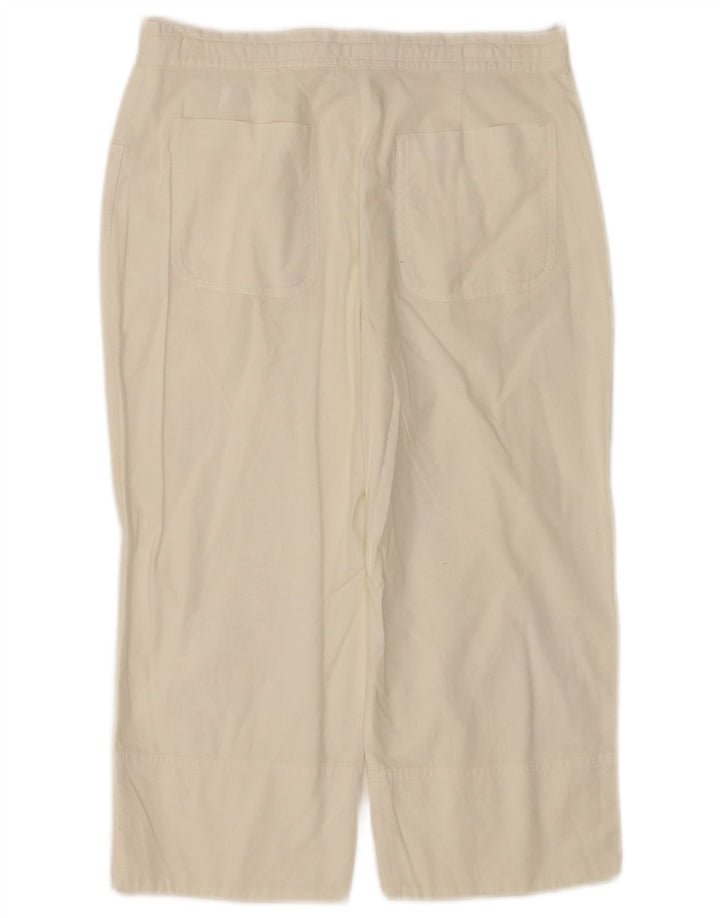 VINTAGE Lige Capri-bukser til kvinder Medium W28 L18 Hvid bomuld