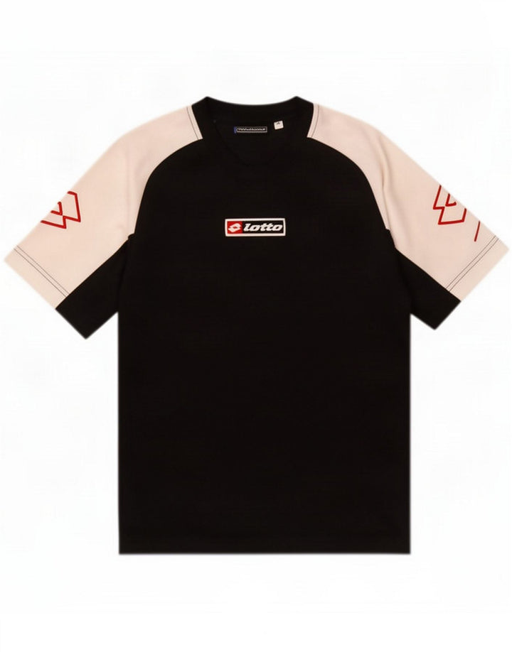 Lotto Herre grafisk T-shirt Top Medium Sort Colourblock Polyester
